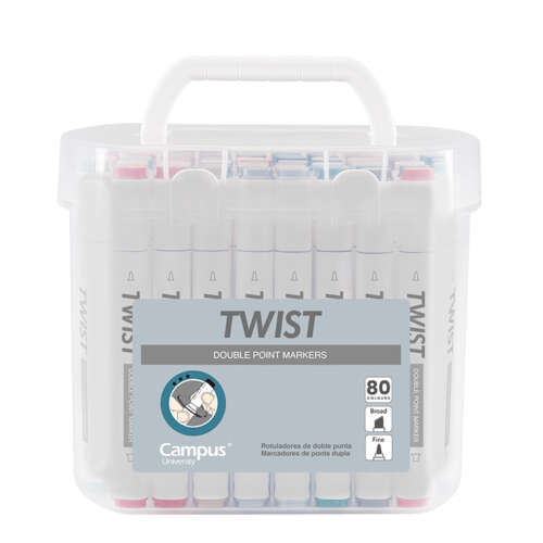 ROTULADOR TWIST DOBLE PUNTA 80 COLOR