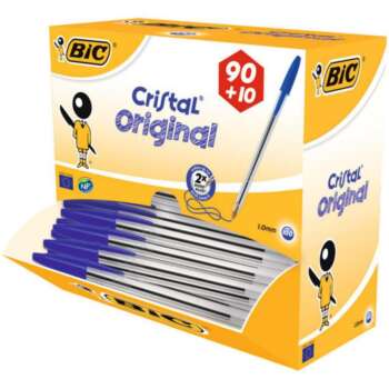 BOLIGRAFO BIC CRISTAL AZUL 90+10