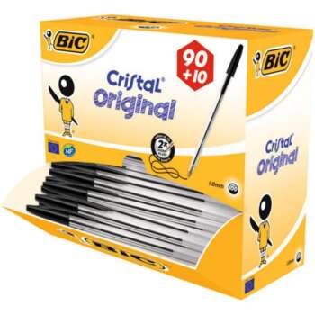 BOLIGRAFO BIC CRISTAL NEGRO 90+10