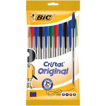 BOLIGRAFO BIC CRISTAL SURTIDO/BL.10UD
