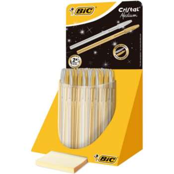 BOLIGRAFO BIC CRISTAL ORO-PLATA