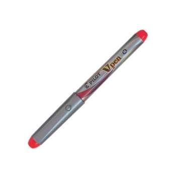 PLUMA PILOT V-PEN SILVER ROJO