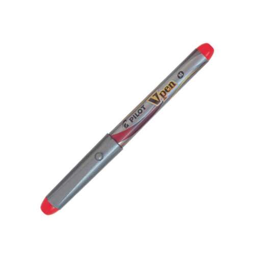 PLUMA PILOT V-PEN SILVER ROJO