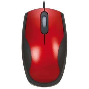 RATON C/CABLE PLUS OPTICO ROJO-NEGRO