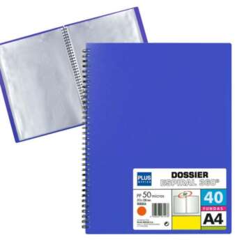 CARPETA FUNDAS PLUS ESPIRAL 40F AZUL
