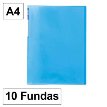 CARPETA FUNDAS PLUS A4 10F TRAS.AZUL