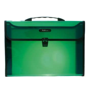 MALETIN PLUS A4 PP BROCHE TRASL.VERDE