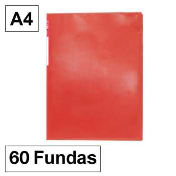 CARPETA FUNDAS PLUS A4 60F TRAS.ROJO