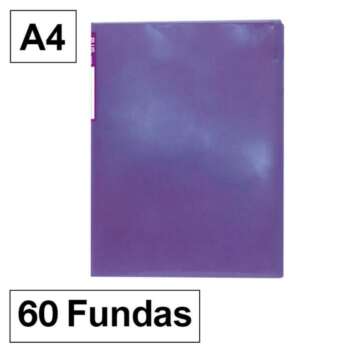 CARPETA FUNDAS PLUS A4 60F TRAS.VIOLE