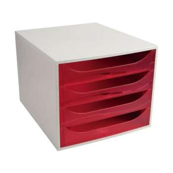 MODULO EXACOMPTA 4 CAJONES A4+ ROJO