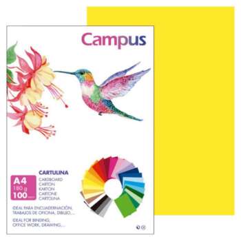 CARTULINA CAMPUS A4 180G AMAR.CANARIO