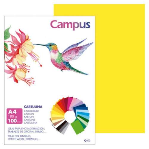 CARTULINA CAMPUS A4 180G AMAR.CANARIO