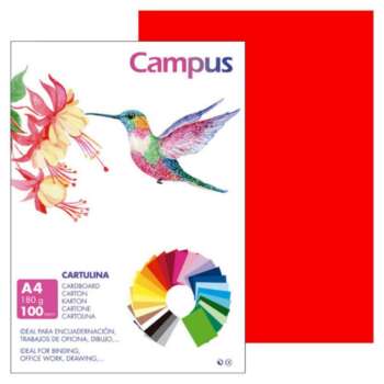 CARTULINA CAMPUS A4 180G ROJO