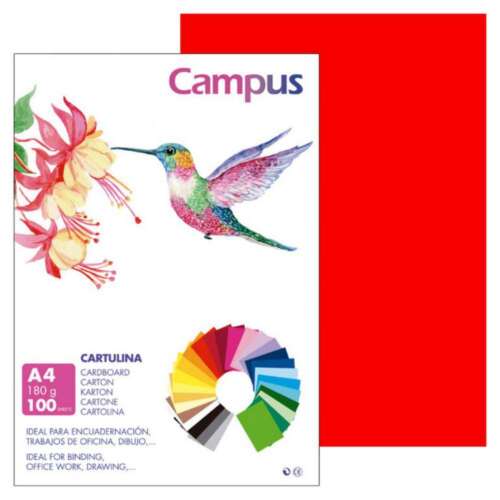 CARTULINA CAMPUS A4 180G ROJO