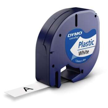 CINTA DYMO LETRATAG PLASTIC.NEGR/BLAN