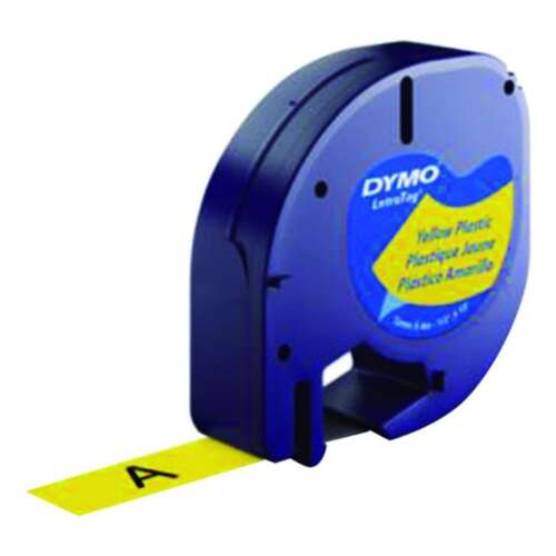 CINTA DYMO LETRATAG PLASTIC.NEGR/AMAR