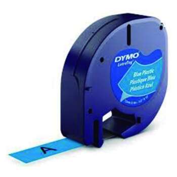 CINTA DYMO LETRATAG PLASTIC.NEGR/AZUL