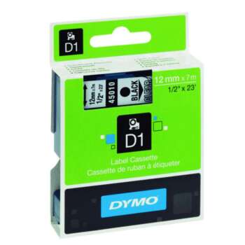 CINTA DYMO D1 12MMX7M NEGRO/TRANSPARE