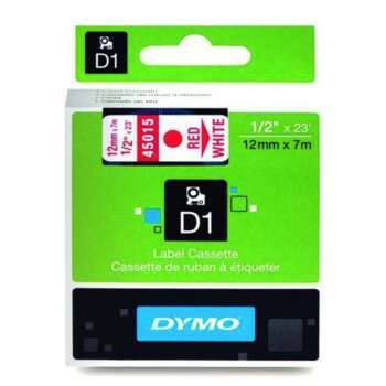CINTA DYMO D1 12MMX7M ROJO/BLANCO