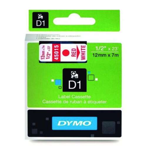 CINTA DYMO D1 12MMX7M ROJO/BLANCO