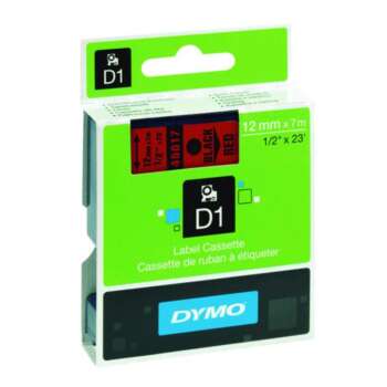 CINTA DYMO D1 12MMX7M NEGRO/ROJO