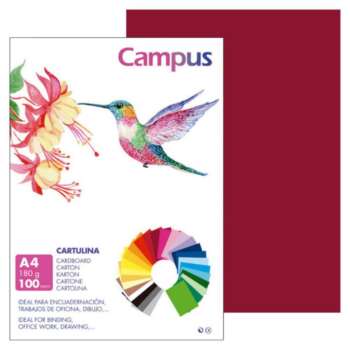 CARTULINA CAMPUS A4 180G GRANATE