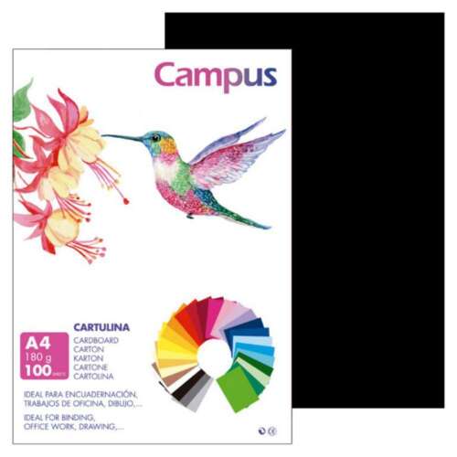 CARTULINA CAMPUS A4 180G NEGRO