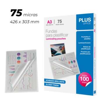FUNDA PLAST.PLUS A3 426x303 75MC 100U
