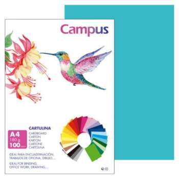 CARTULINA CAMPUS A4 180G TURQUESA