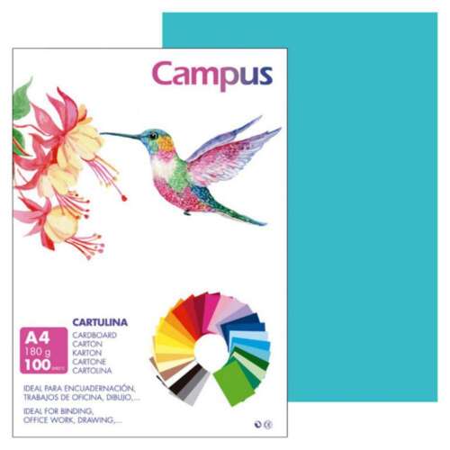 CARTULINA CAMPUS A4 180G TURQUESA