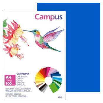 CARTULINA CAMPUS A4 180G AZUL MAR