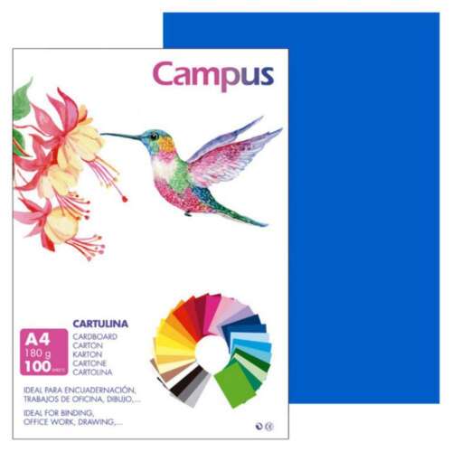 CARTULINA CAMPUS A4 180G AZUL MAR