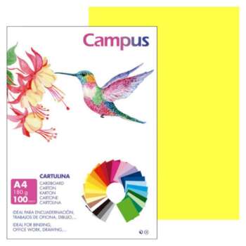 CARTULINA CAMPUS A4 180G AMAR.LIMON