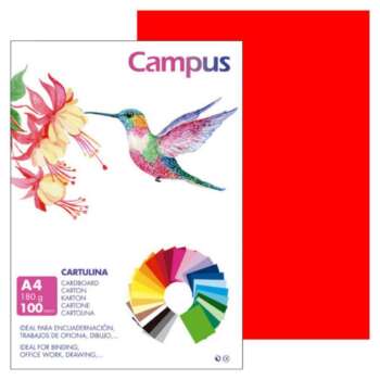 CARTULINA CAMPUS A4 180G TOMATE