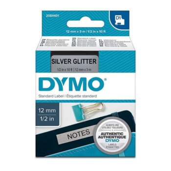 CINTA DYMO D1 12MMX3M NEGRO/PLATA