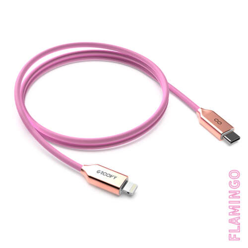 CABLE GROOVY APPLE 1M SILICONA ROSA