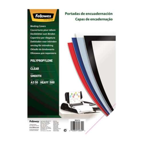 CUBIERTA PP A3 500MC TRANSP./50U