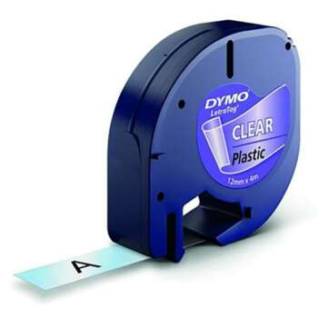 CINTA DYMO LETRATAG PLASTIC.NEGR/TRAN
