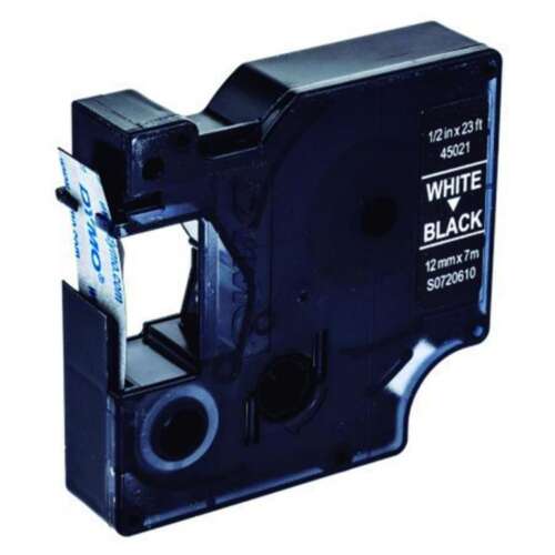 CINTA DYMO D1 12MMX7M BLANCO/NEGRO