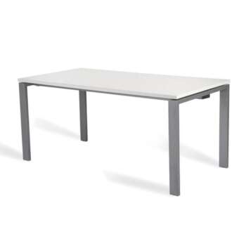 MESA ROCADA TOTAL 140X80CM ALUM/BLANC