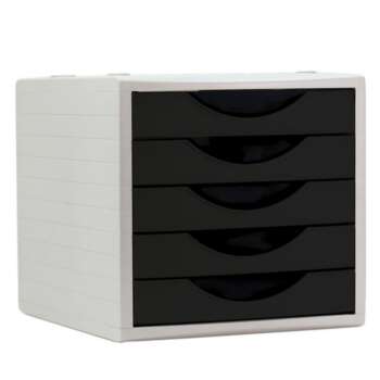 MODULO ARCHIVOTEC 5 CAJONES GRIS/NEGR