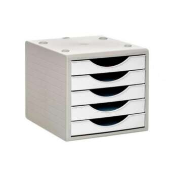 MODULO ARCHIVOTEC 5 CAJONES GRIS/BLAN