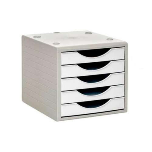 MODULO ARCHIVOTEC 5 CAJONES GRIS/BLAN
