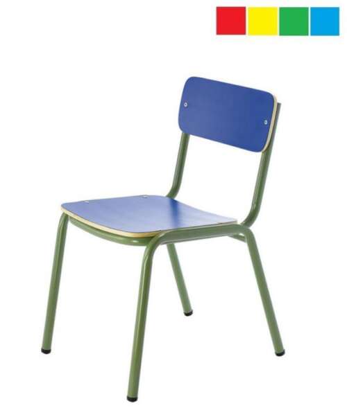 SILLA INFANTIL MADERA COL.-ACERO 26CM