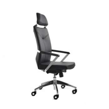 SILLA ROCADA PIEL RD998 NEGRO