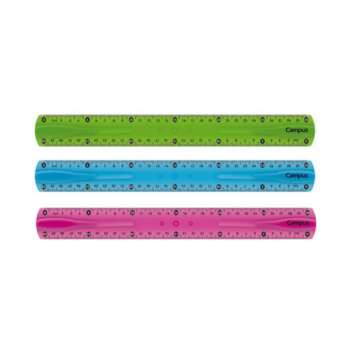 REGLA CAMPUS PLASTICO 30 CM FLEXIBLE