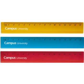 REGLA CAMPUS METALICA 15 CM COLORES