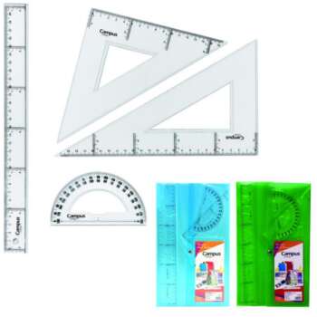 JUEGO REGLAS CAMPUS 25CM 4PZS C/FUNDA