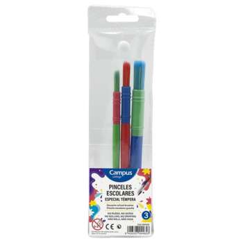 PINCEL ACUARELA CAMPUS BOLSA 3U S-M-L