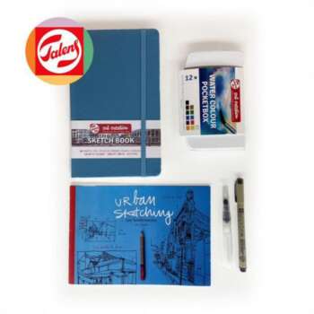SET URBAN SKETCHING TALENS AZUL